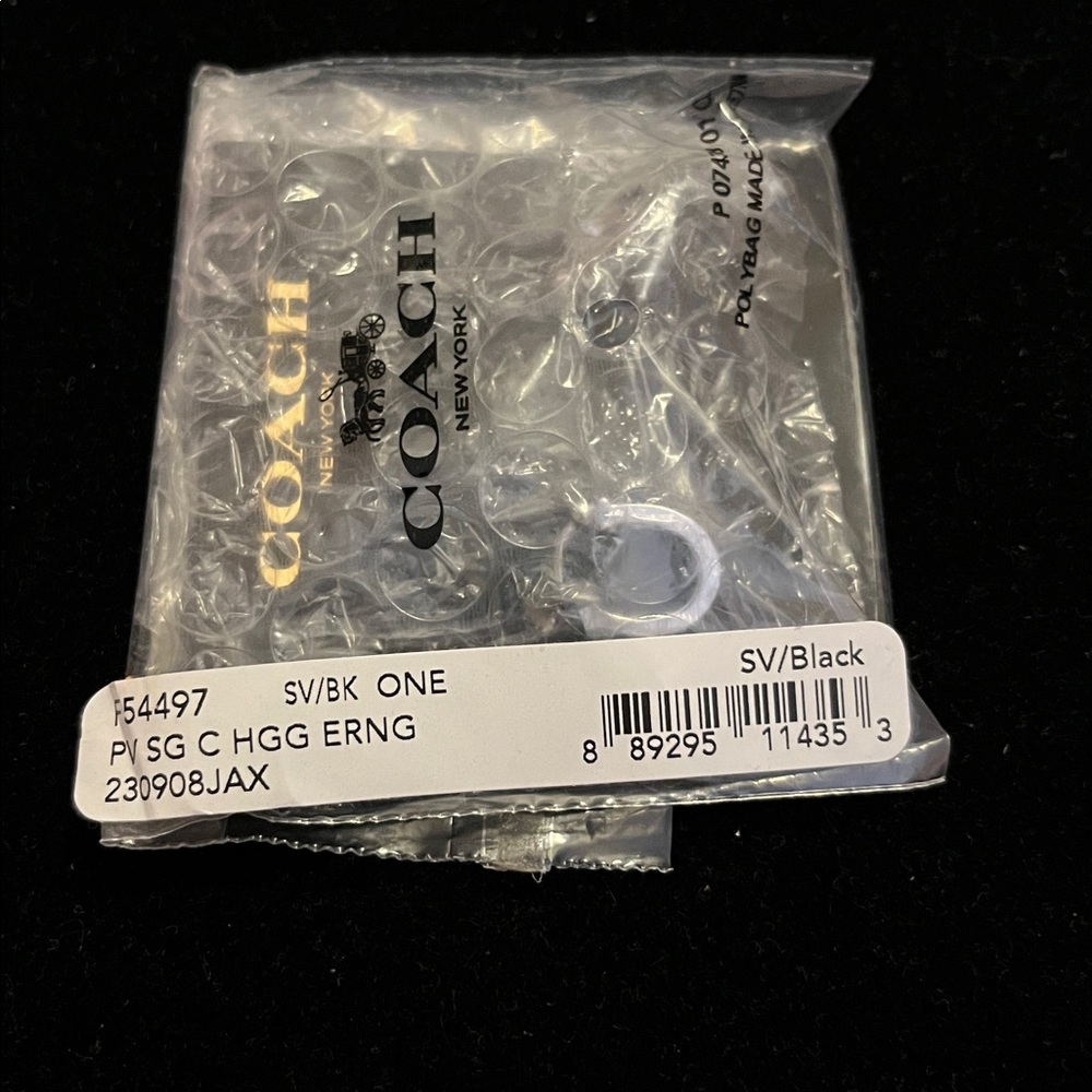 Coach Pave’ Signature C Huggie Earrings - Picture 2 of 6